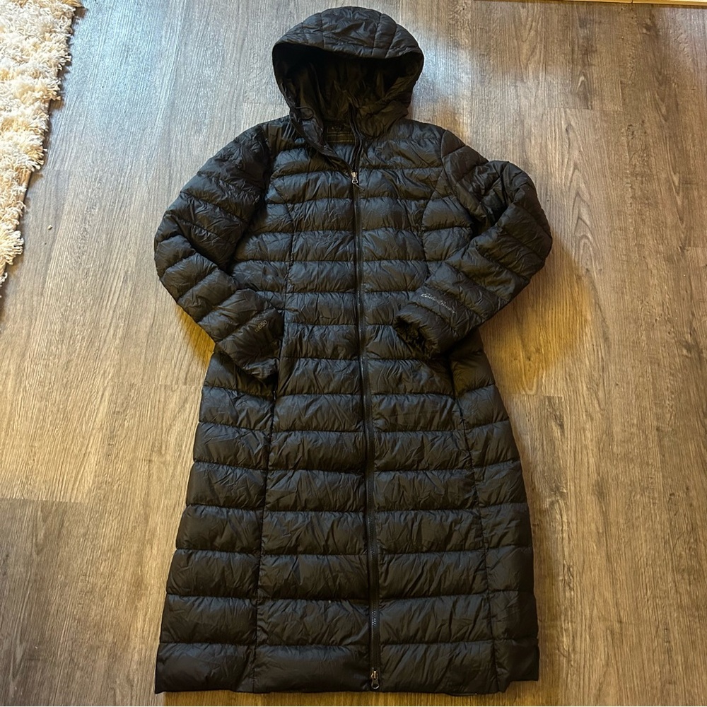 Eddie Bauer Women's Long Black Puffer Jacket
